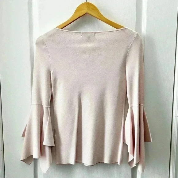 Banana Republic Handkerchief Sleeve Sweater Knit Top Blush Pink  Size XS - Picture 4 of 16